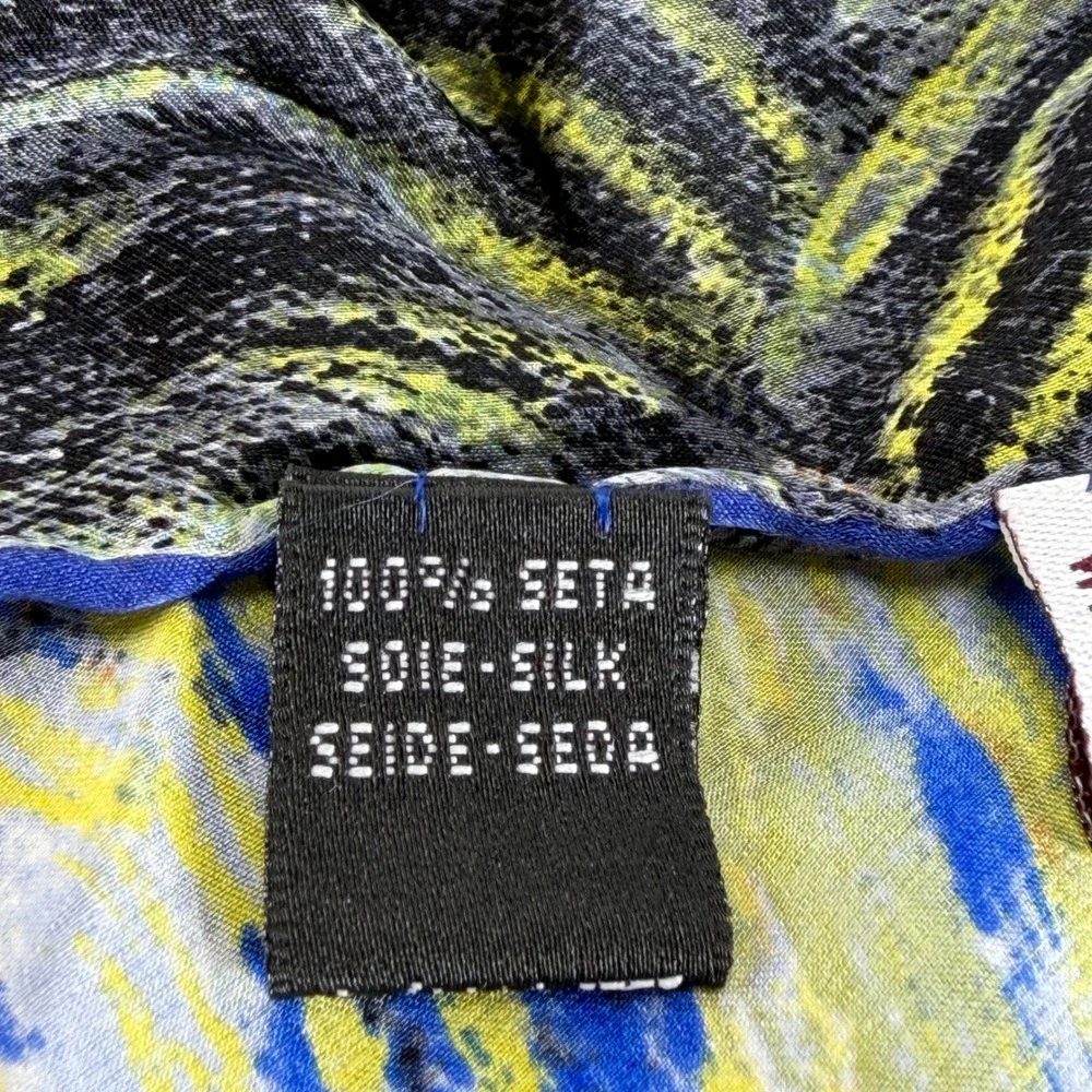 Vincent van Gogh Starry Night 100% Silk‎ Scarf Blue Yellow Square 33